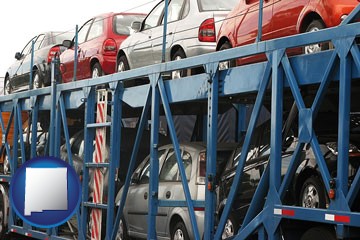 an automobile transport truck - with New Mexico icon